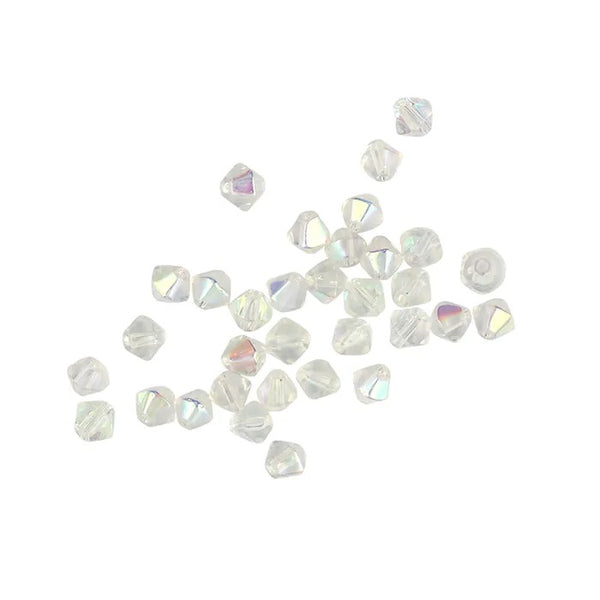 4mm Glass Bicone Beads (available in 3 colours)